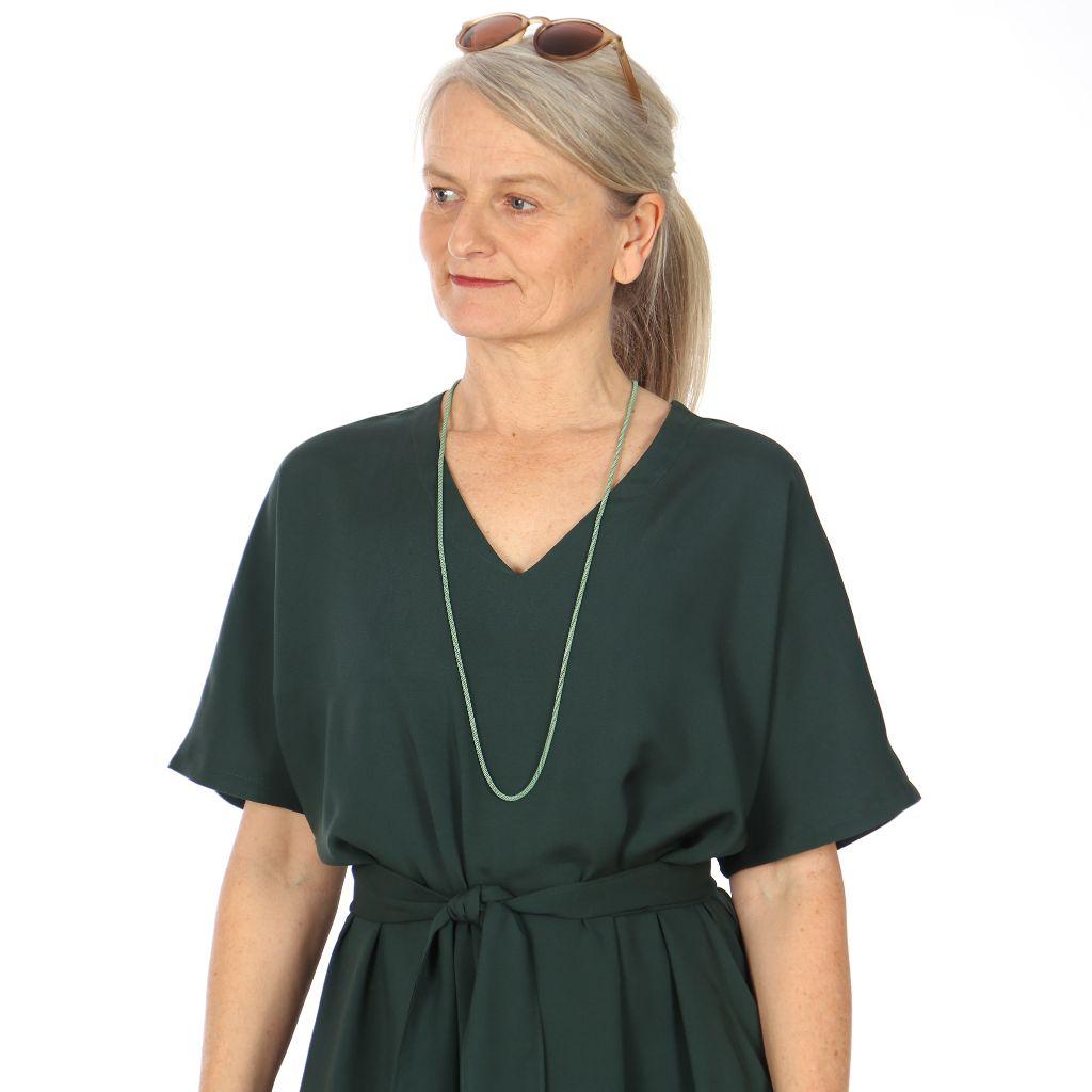Preview: Papierschnittmuster langes Kleid mit V Frau Iva XS-XXL